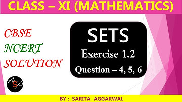 Class 11 Maths | Chapter 1 Sets | Exercise 1.2 Q4, Q5, Q6 | CBSE NCERT Solutions