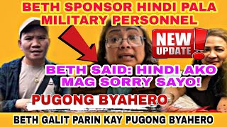 Beth Sponsor Hindi naman pala Military personel / Beth Said: Hindi sya mag Sorry kay Pugong Byahero