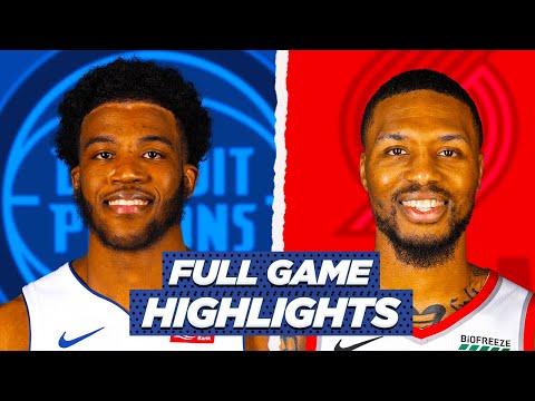 PISTONS vs TRAIL BLAZERS FULL GAME HIGHLIGHTS | 2021 NBA Season