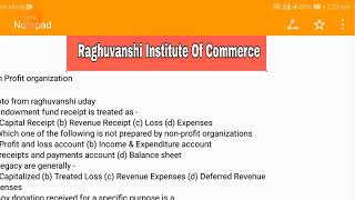 Non Profit Organization / CMA /CA/CS /Class 12 by Raghuvanshi Sir