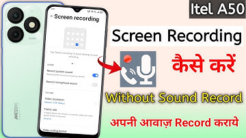 How to Enable Screen Record in Itel A50 | Itel A50 Screen Record With Audio | Itel A50 Screen Record