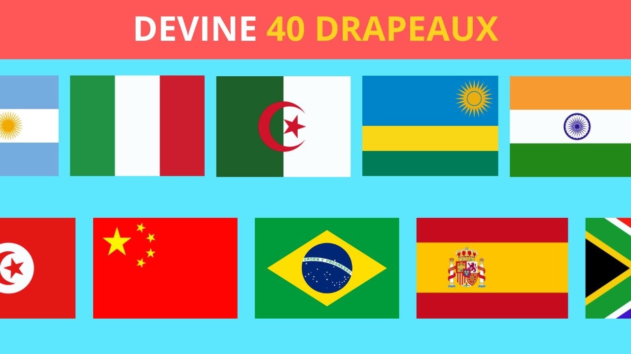 Devine le PAYS par son DRAPEAU 🤔🔥🌍| Devine 40 Drapeaux | Facile, Moyen, Difficile et Impossible