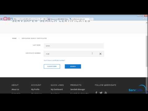 Certificate Look Up - ServSafe.com