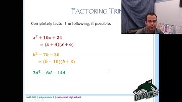 Math 10C - Lesson 1.7 - factoring 3 (simple trinomials)