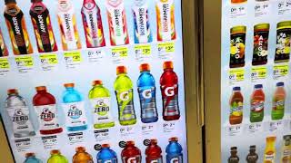 Refrigerator doors of the future at Walgreens! So high tech..wow.