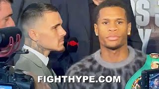 GEORGE KAMBOSOS JR. REFUSES TO BREAK STAREDOWN WITH DEVIN HANEY DURING INTENSE FACE OFF
