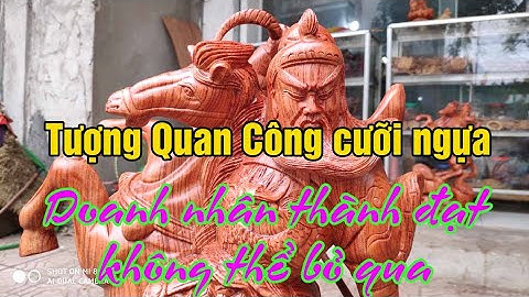 Tượng Quan Công cưỡi ngựa 70cm gỗ hương - Tượng Quan Vân Trường trấn trạch mạnh nhất 2020