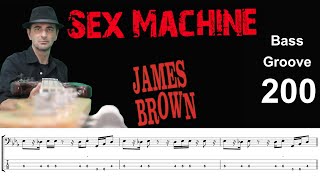 SEX MACHINE (James Brown) How to Play Bass Groove Cover with Score & Tab Lesson
