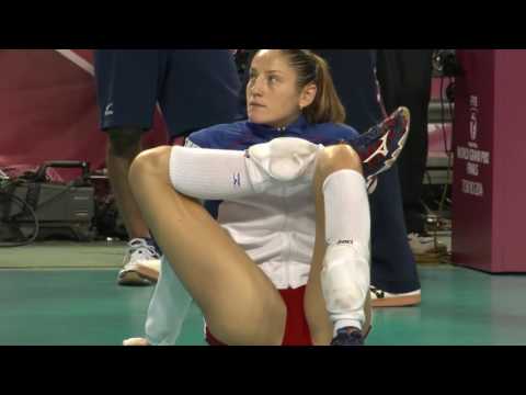 Stretching by a gorgeous Russian volleyball player Tatiana Kosheleva