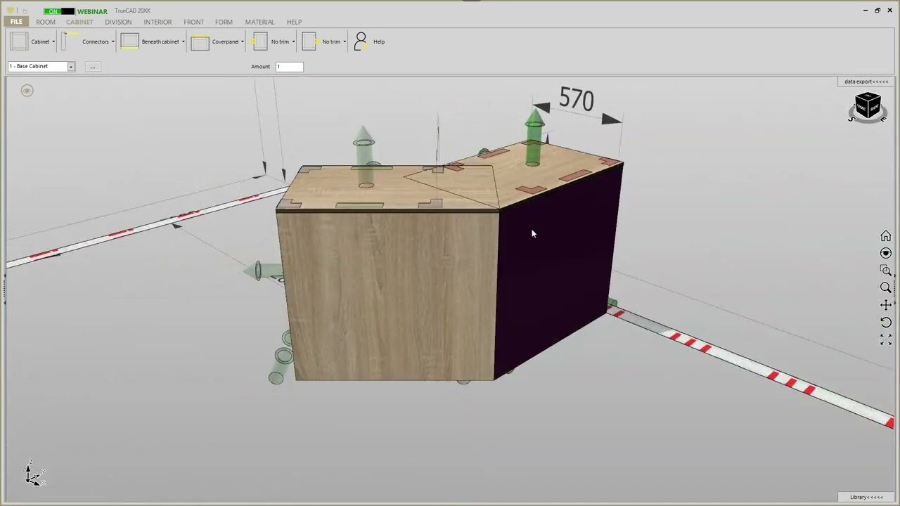Cabinet Placement of rotated cabinets