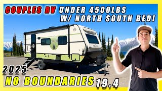 2025 NO BOUNDARIES 19. 4 LIGHT WEIGHT COUPLES TRAVEL TRAILER UNDER 4500LBS. INDEPENDENT SUSPENSION!!