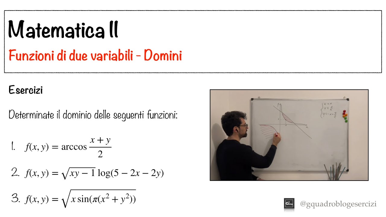Analisi Matematica II: Funzioni di due variabili - Domini - Esercizi - Lez. 1