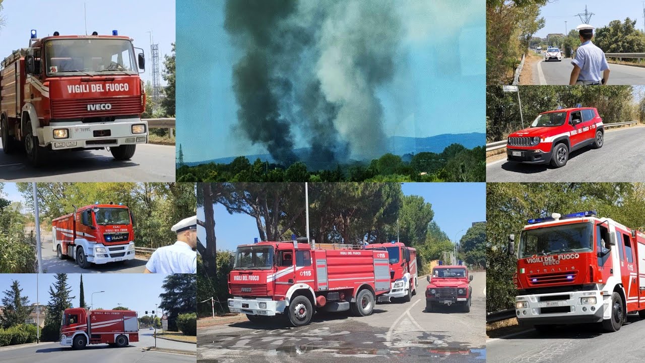[ MEGA INCENDIO A FIRENZE]  Partenza + arrivo mezzi vigili del fuoco  Firenze e provincia