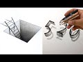 3D Drawing Tricks. How to DRAW 3D ILLUSION on PAPER. SATISFYING ART TECHNIQUES