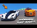 Roket Bugatti vs Koenigsegg Arabalar 4 Farklı Uçma Parkurunda - GTA 5