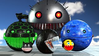 Pacman & Robot Pacman VS Cartoon cat & Spiky Monster and lava Venom