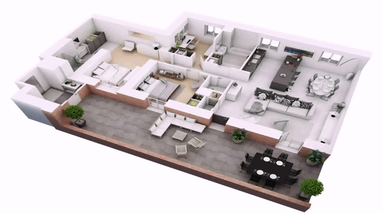 3 Bedroom House  Plans  L  Shaped  see description YouTube