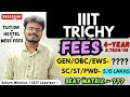 IIIT Trichy FEES Structure (4 Year - UG/B.Tech) | Tuition+ Hostel+ Mess Fees &amp; Seat Matrix 2025!