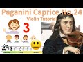 Paganini Caprice No.24 sheet music (Main melody Easy version) and easy violin tutorial