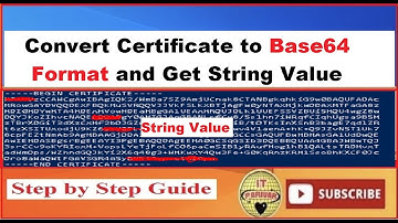 How to Convert Certificate to Base64 Format and Get String Value || SSL Certificate