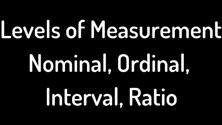 Introduction to Levels of Measurement: Nominal, Ordinal, Interval, Ratio