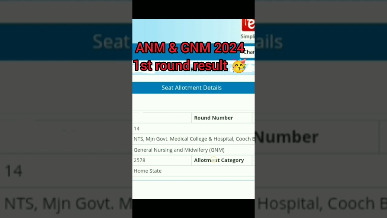 ANM & GNM 1ST ROUND RESULT 🎉2024🎉||  