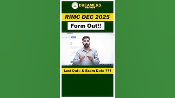 RIMC Dec 2025 Form Out!! Last Date & Exam Date ?? #rimc #rimcdec2025 #dreamers #shorts