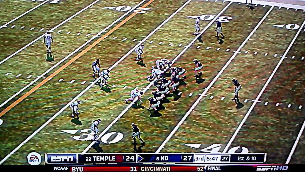 NCAA Football 13 Dynasty Mode (PS3): Temple  vs Norte Dame  (Game 1)