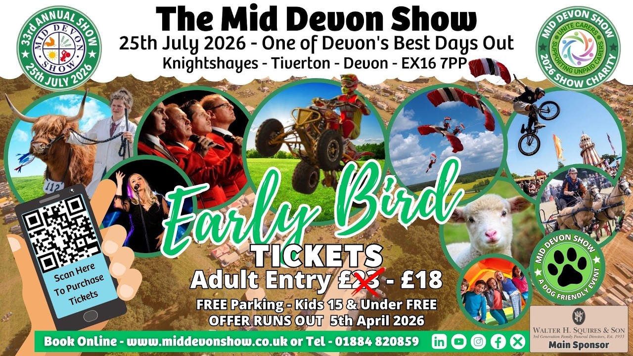Mid Devon Show Early Bird Tickets 2026 - End 5th April - YouTube