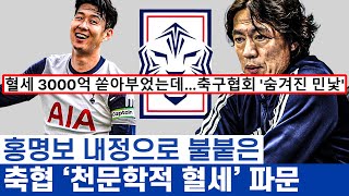 손흥민 만나러 간 홍명보 사진 찍을 때 아닌 이유 - 축협이 받아온 천문학적인 예산과 성장률