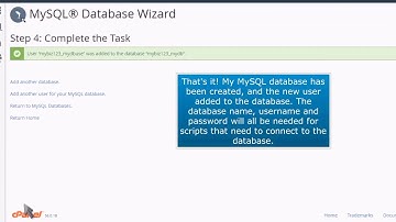1) How to setup a database using the MySQL Database Wizard in cPanel by Gecko Websites