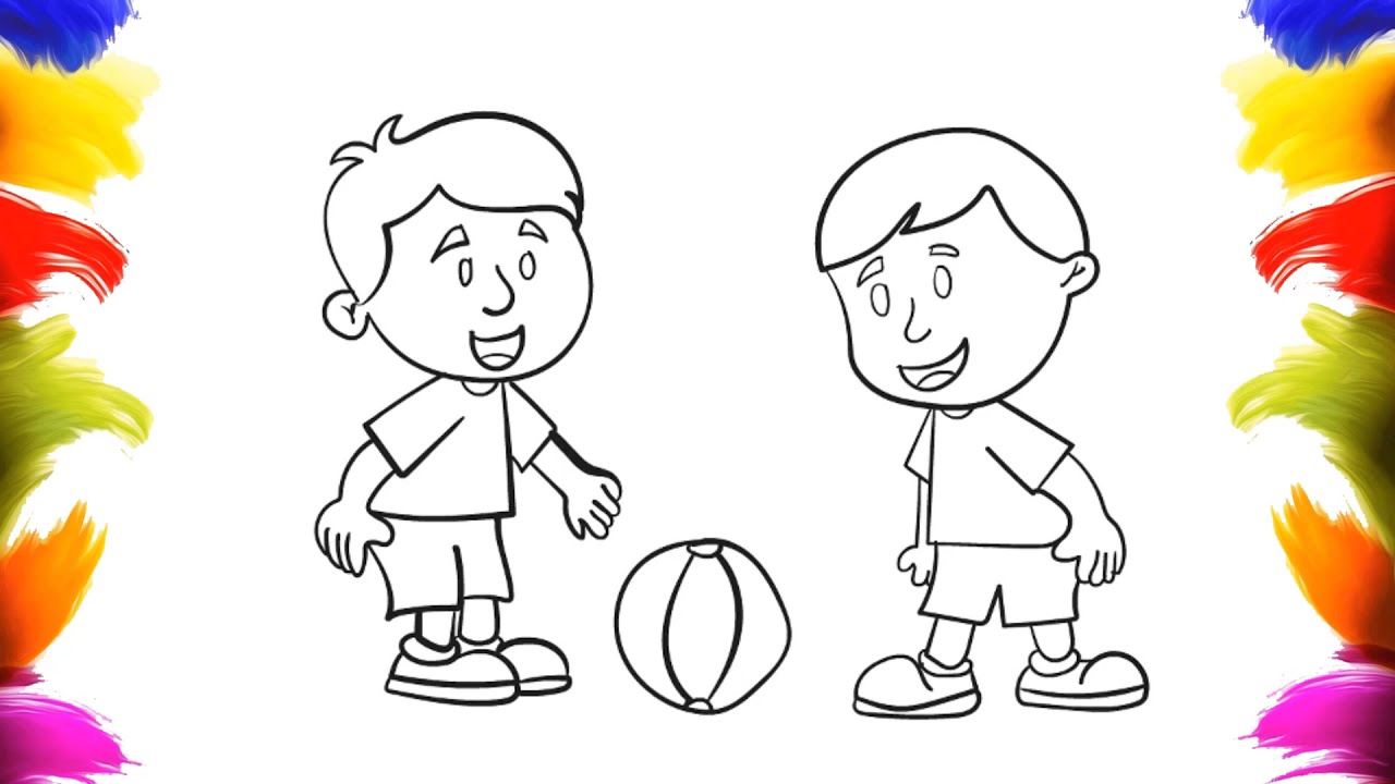 uma única linha desenhando duas pessoas jogando futebol na tela do