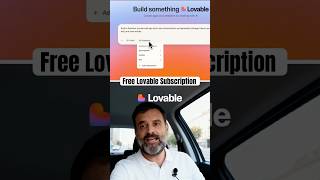 Free Lovable Subscription!Don’t scroll SAVE this reel Follow for more AI hacks 🚀 #aitools #lovable