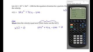 Derivative: Applications: Position, Velocity and Acceleration 2