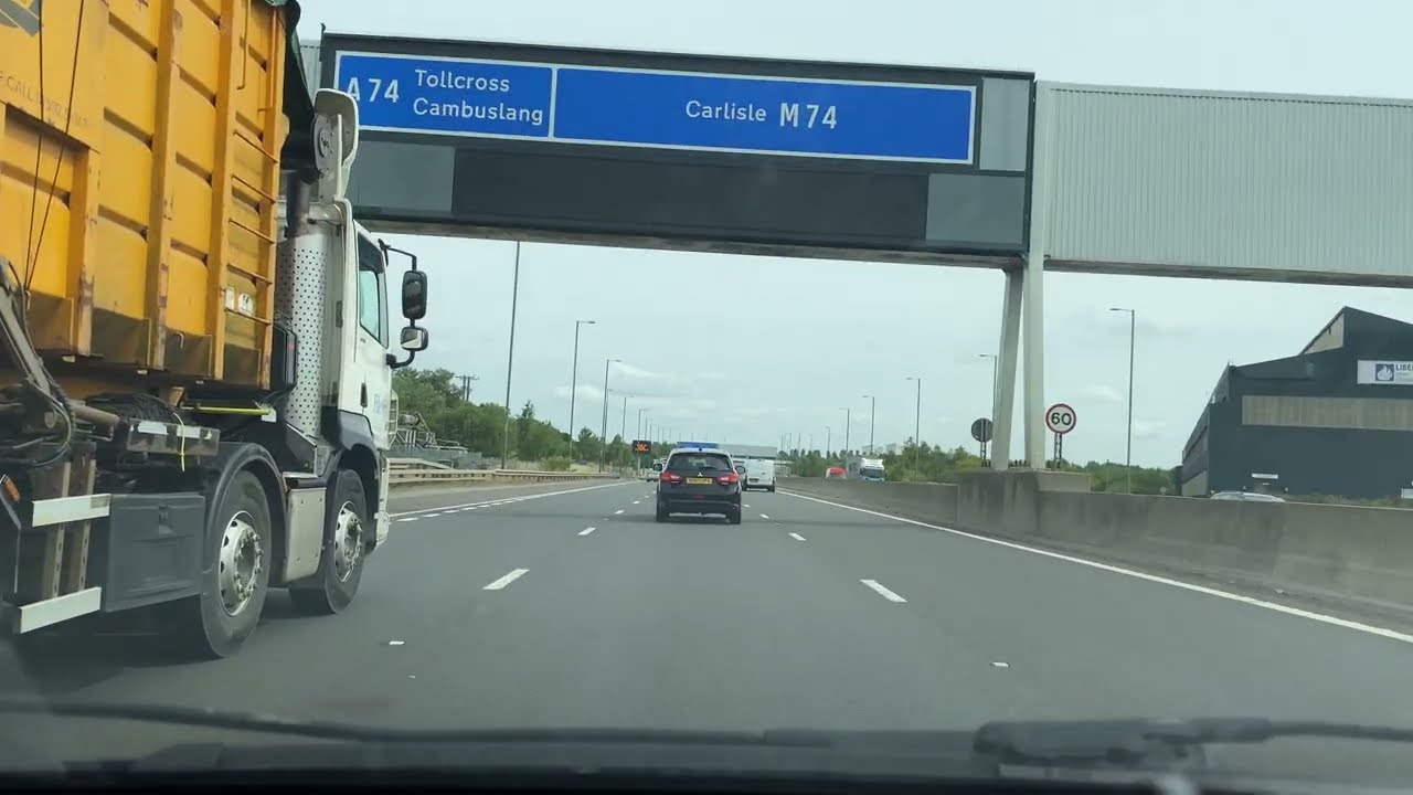 Driving in Scotland - Glasgow to Dumfries (M74 motorway) - July 2022