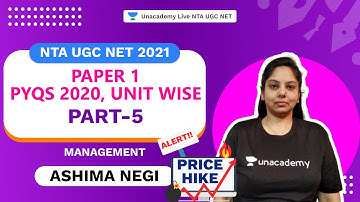 PAPER 1 - PYQs 2020, Unit Wise PART V | Ashima | NTA UGC NET | Unacademy Live