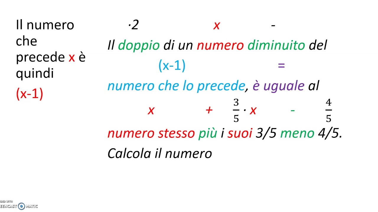 problemi da risolvere con equazioni, consecutivo