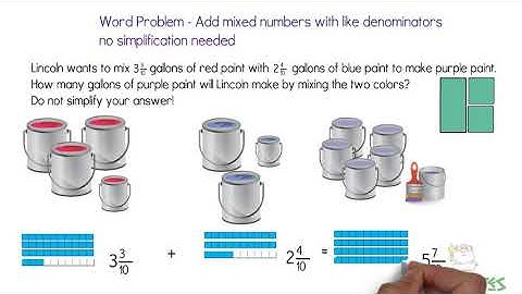 Word Problem, Add mixed numbers with like denominator,  no simplification needed