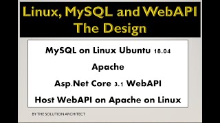 Design for WebAPI running on Apache connecting to MySQL on Linux
