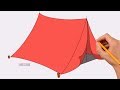 How to Draw a Camping Tent Step by Step | Coloring Page, Drawing Learn Colors For Kids