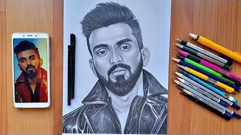 How to draw KL Rahul Step by Step // full sketch outline tutorial for beginners | Dream 11 IPL 2022