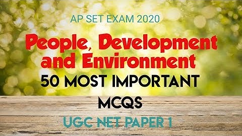 APSET Paper 1 People Development & Environment 2020 | 50  Most important Mcqs in Telugu NTA UGC NET