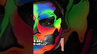 #Neon #Skull #Shorts #Halloween #HalloweenMakeup #UVMakeup #BlacklightMakeup #halloween2022