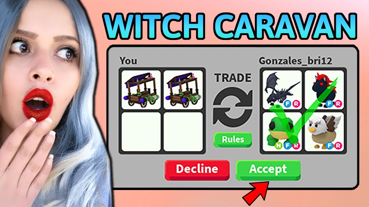 WİTCH CARAVAN TRADE !! OHA NELER VERDİ BAKIN !? ( Roblox Adopt Me )