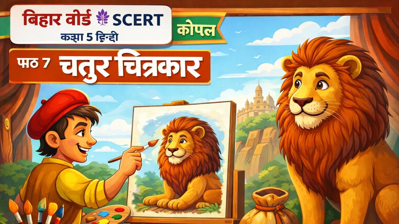 Chatur Chitrakar | कक्षा 5 पाठ 7 हिन्दी कविता चतुर चित्रकार भावार्थ के साथ | SCERT  | Part - 1 