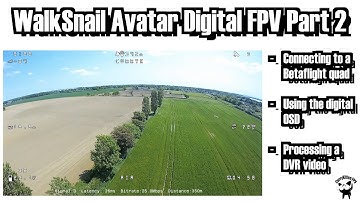 The WalkSnail Avatar digital system.  Setting up on a Betaflight-based quad