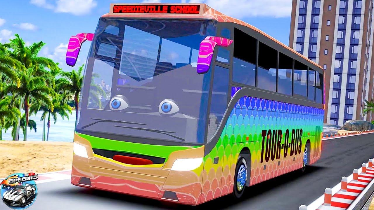 Wheels On The Bus on Beach Nursery Rhymes For Kids By Speedies