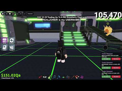 🔴LIVE! (Day 23) Trading To A Rainbow Strawberry Elephant | Steal A Brainrot | Roblox