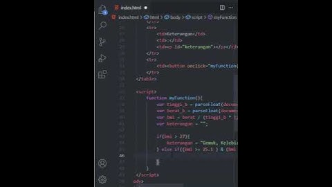 Membuat kalkulator BMI dengan menggunakan HTML dan JavaScript #html #css #programming