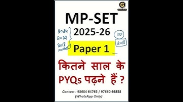 MPSET Paper 1 Preparation | Practice PYQs #mpset #mpset2024pyq